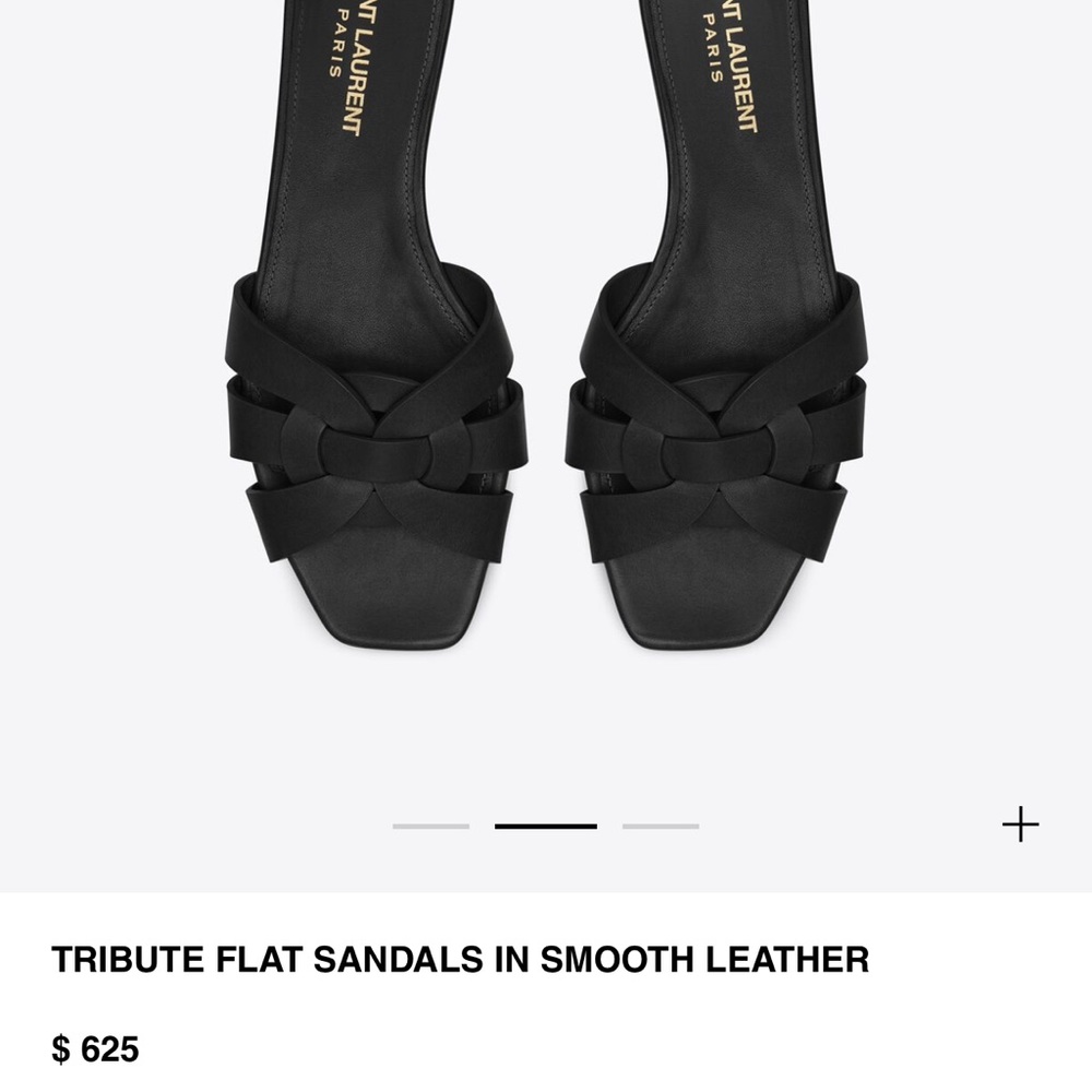 YSL TRIBUTE FLAT SANDALS IN SMOOTH LEATHER